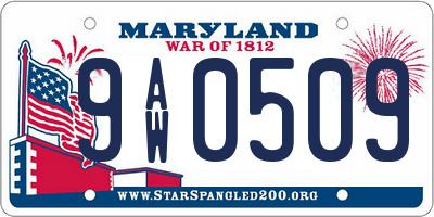MD license plate 9AW0509