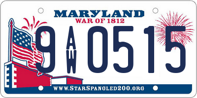 MD license plate 9AW0515