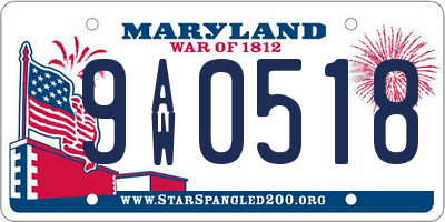 MD license plate 9AW0518