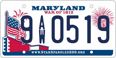 MD license plate 9AW0519