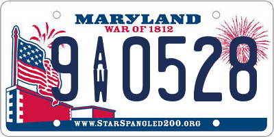 MD license plate 9AW0528