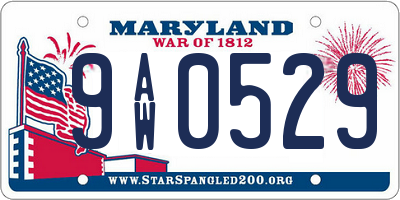 MD license plate 9AW0529