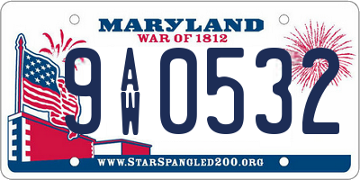 MD license plate 9AW0532
