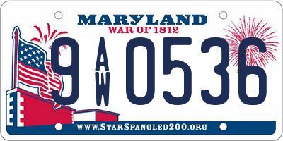 MD license plate 9AW0536