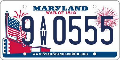 MD license plate 9AW0555