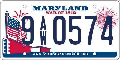 MD license plate 9AW0574