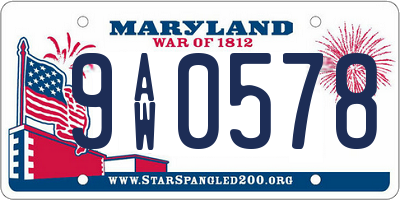 MD license plate 9AW0578