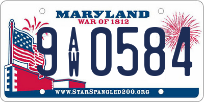 MD license plate 9AW0584