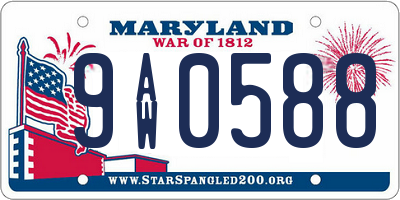 MD license plate 9AW0588