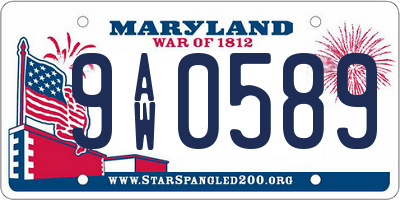 MD license plate 9AW0589