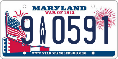 MD license plate 9AW0591