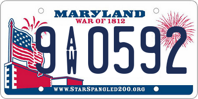 MD license plate 9AW0592