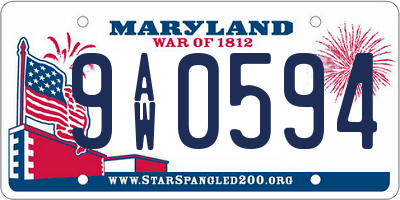 MD license plate 9AW0594
