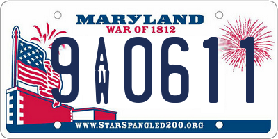 MD license plate 9AW0611