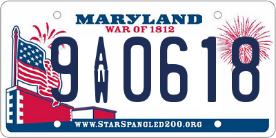 MD license plate 9AW0618