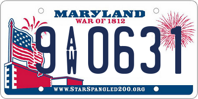 MD license plate 9AW0631