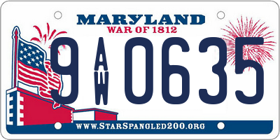 MD license plate 9AW0635