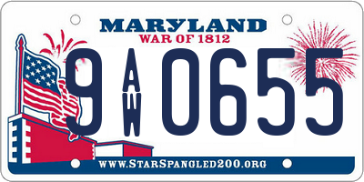 MD license plate 9AW0655