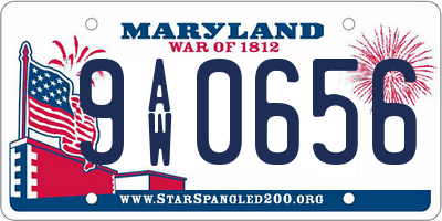 MD license plate 9AW0656