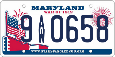 MD license plate 9AW0658