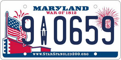 MD license plate 9AW0659
