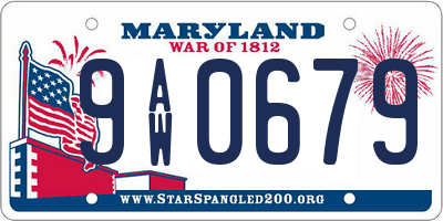 MD license plate 9AW0679