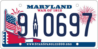 MD license plate 9AW0697