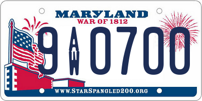 MD license plate 9AW0700