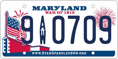 MD license plate 9AW0709