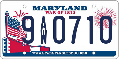 MD license plate 9AW0710