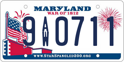 MD license plate 9AW0711