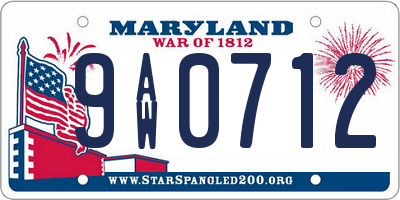 MD license plate 9AW0712