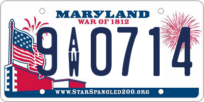 MD license plate 9AW0714