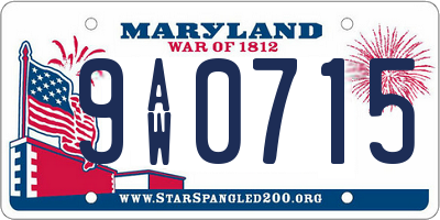 MD license plate 9AW0715