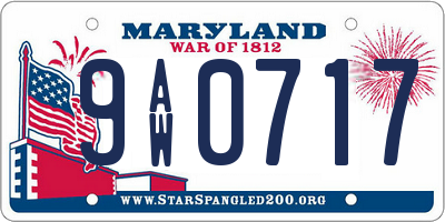 MD license plate 9AW0717