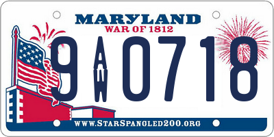 MD license plate 9AW0718