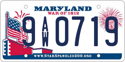 MD license plate 9AW0719