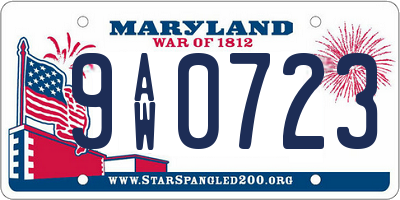 MD license plate 9AW0723