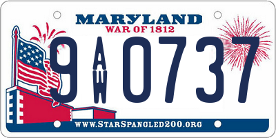 MD license plate 9AW0737