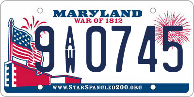 MD license plate 9AW0745