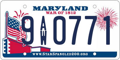 MD license plate 9AW0771