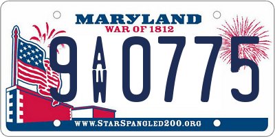 MD license plate 9AW0775