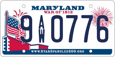 MD license plate 9AW0776