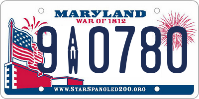 MD license plate 9AW0780