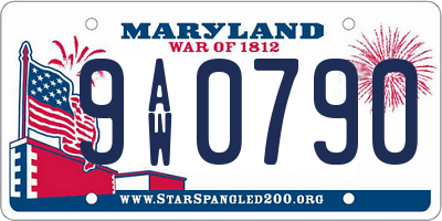MD license plate 9AW0790