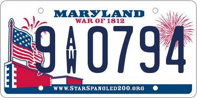 MD license plate 9AW0794
