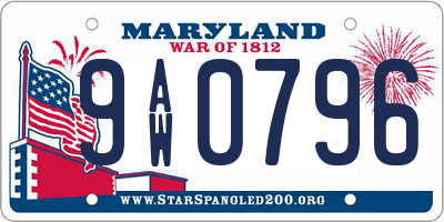 MD license plate 9AW0796