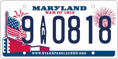 MD license plate 9AW0818