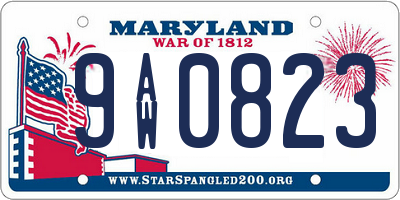 MD license plate 9AW0823