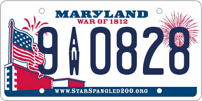 MD license plate 9AW0828